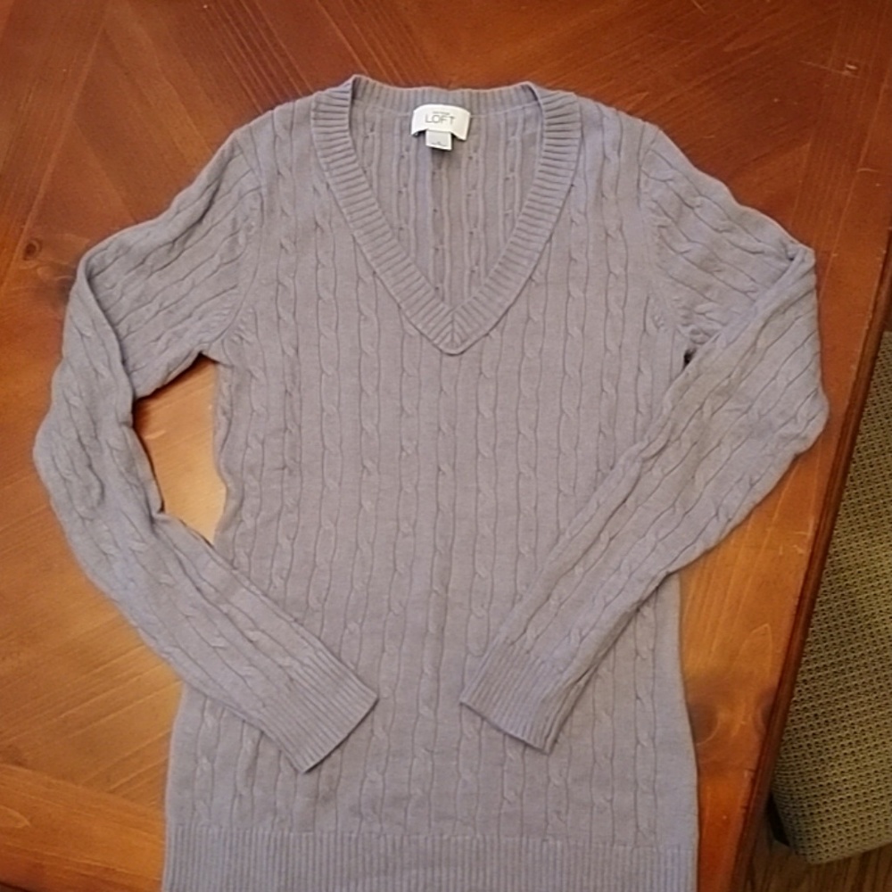 Loft Lilac Purple V Neck Sweater